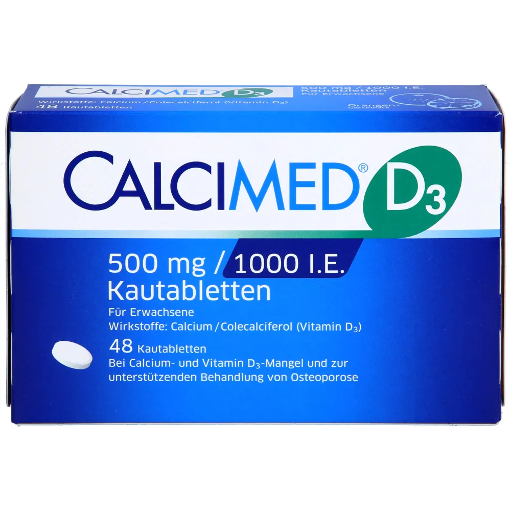 Calcimed D3 500 mg/1000 I.E. Kautabletten 48 St