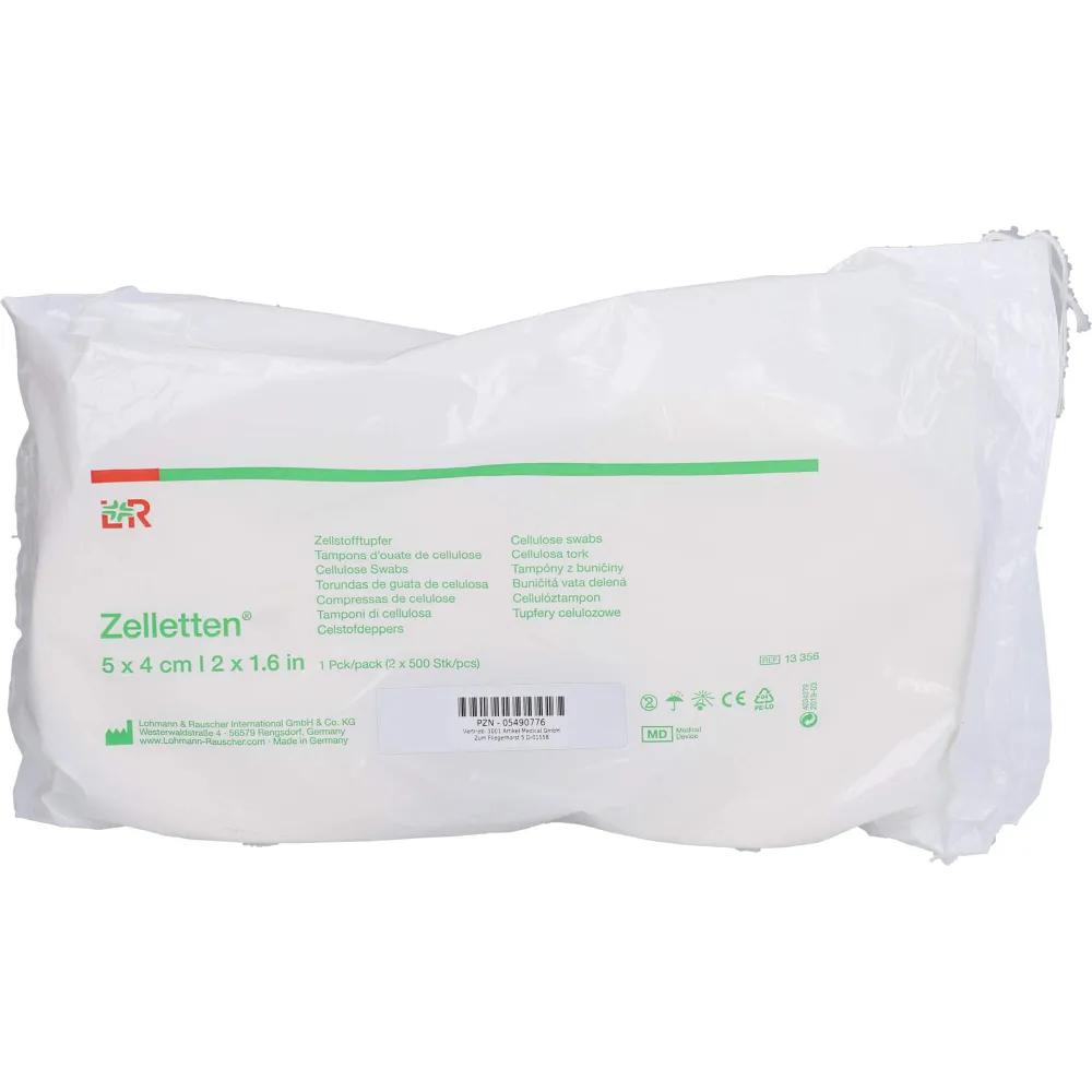 Zelletten Tupfer 4x5 cm unsteril Rolle 1000 St