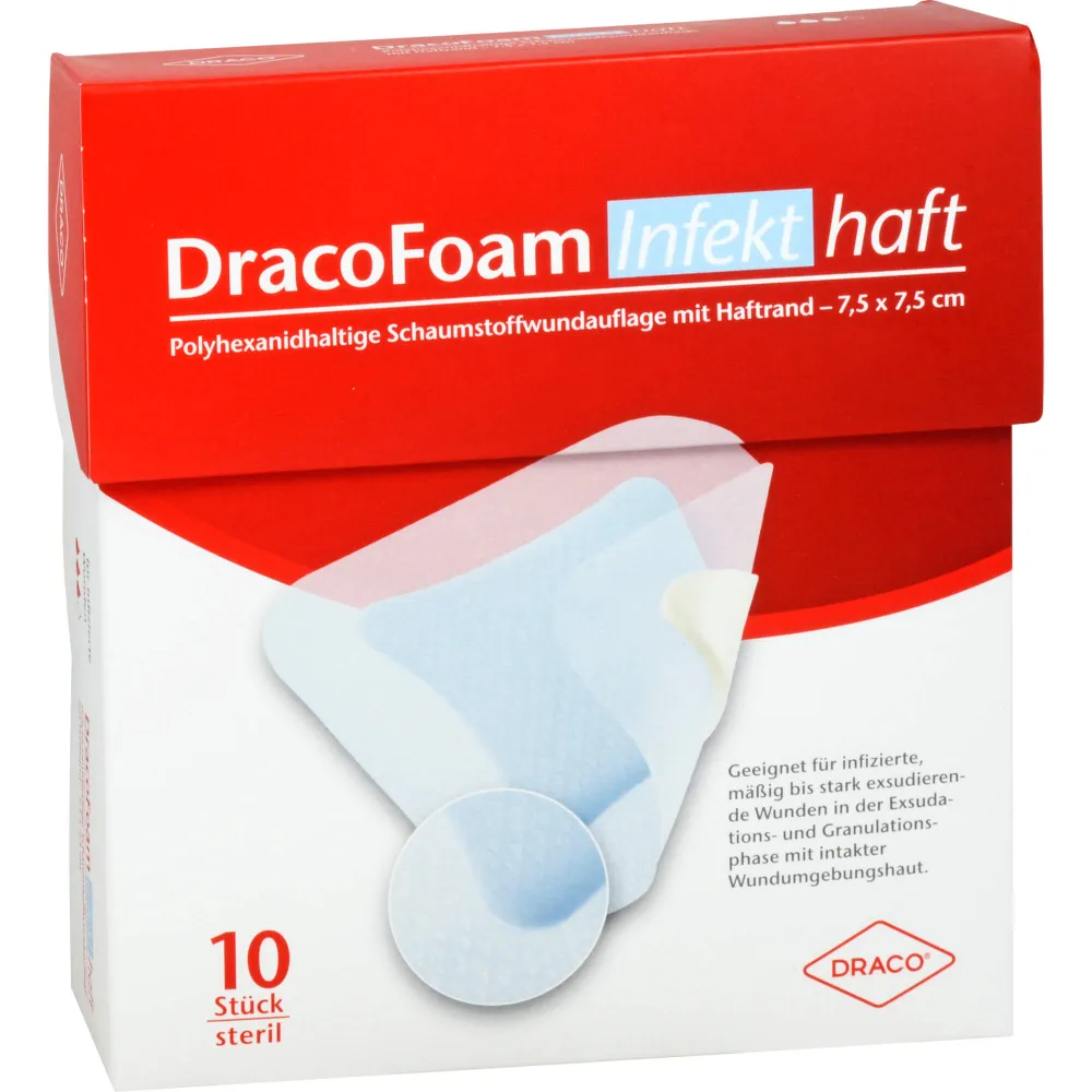 Dracofoam Infekt haft Schaumst.Wundauf.7,5x7,5 cm 10 St