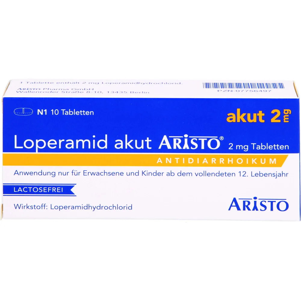 Loperamid akut Aristo 2 mg Tabletten 10 St