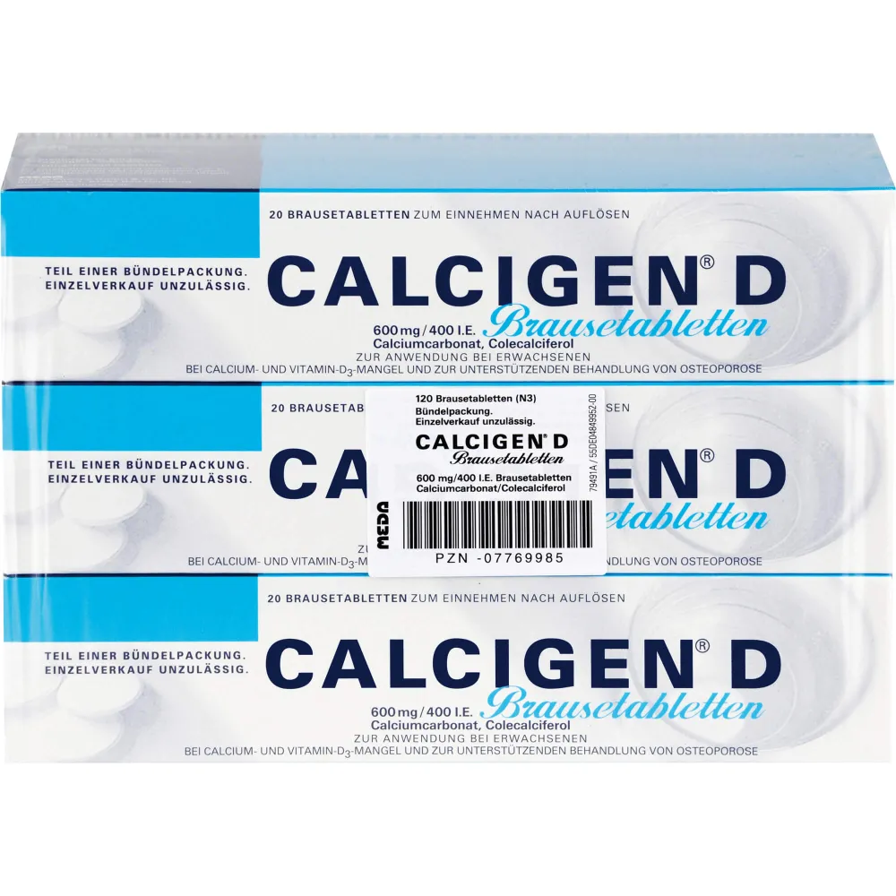 Calcigen D 600 mg/400 I.E. Brausetabletten 120 St