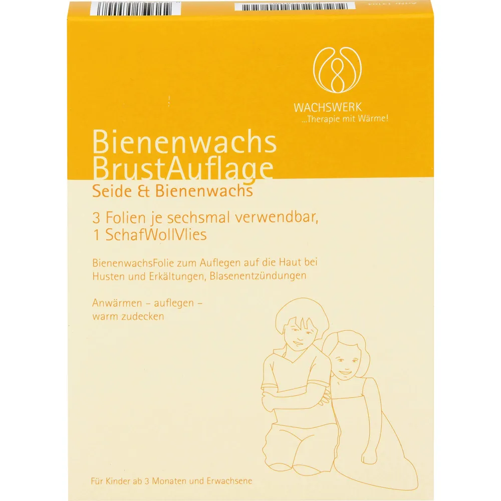 Bienenwachs Brustauflage Scha/Woll/Vlies 3 St