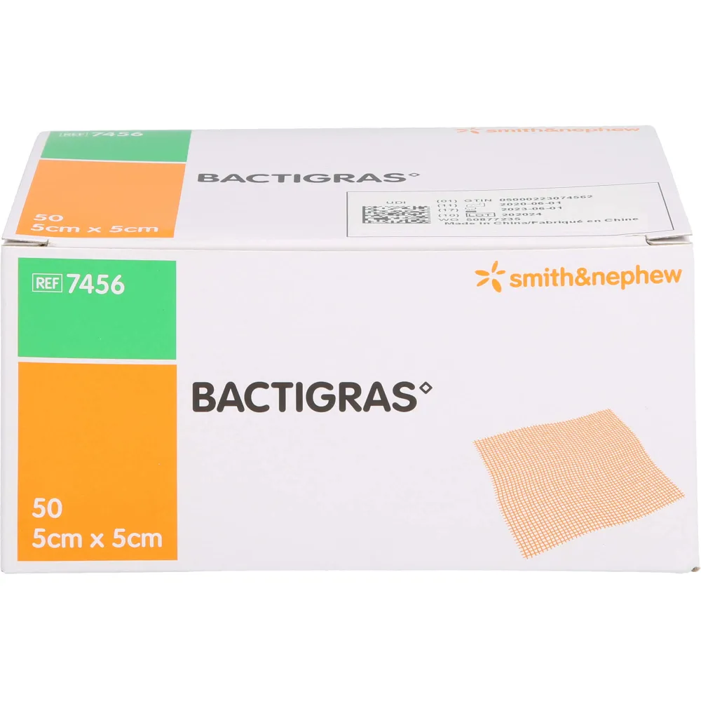 Bactigras antiseptische Paraffingaze 5x5 cm 50 St