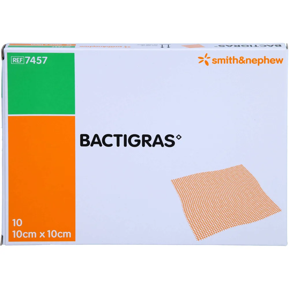 Bactigras antiseptische Paraffingaze 10x10 cm 10 St