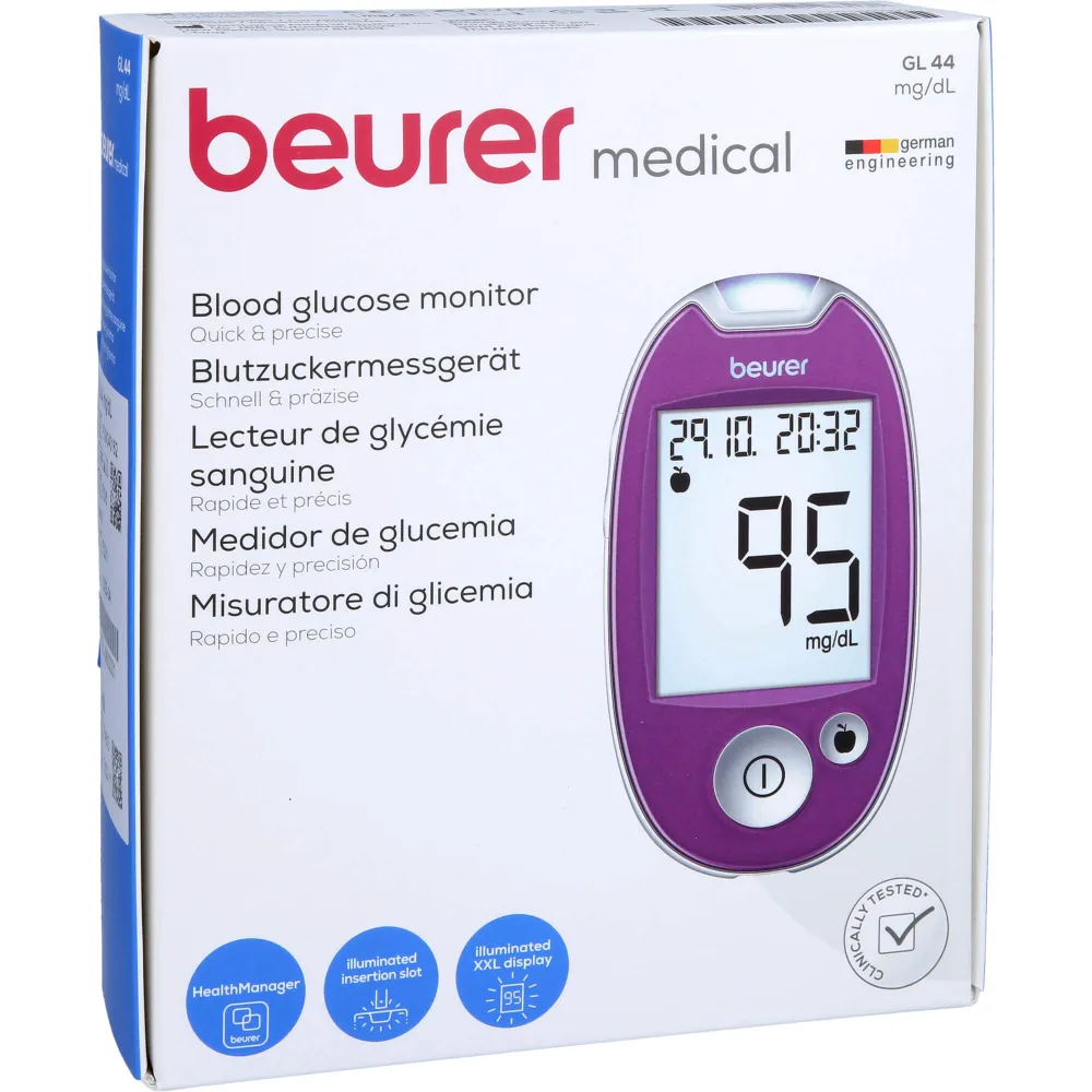 Beurer Gl44 Blutzuckermessgerät mg/dl lila 1 St
