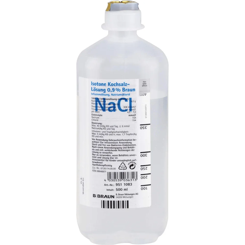 Isotone Kochsalz-Lösung 0,9% Braun Ecoflac Plus 500 ml