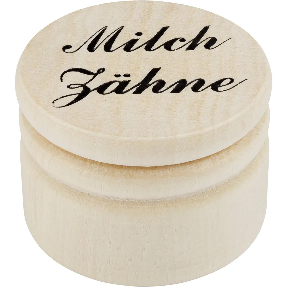 Milchzahndose Holz 2,5 cm 1 St
