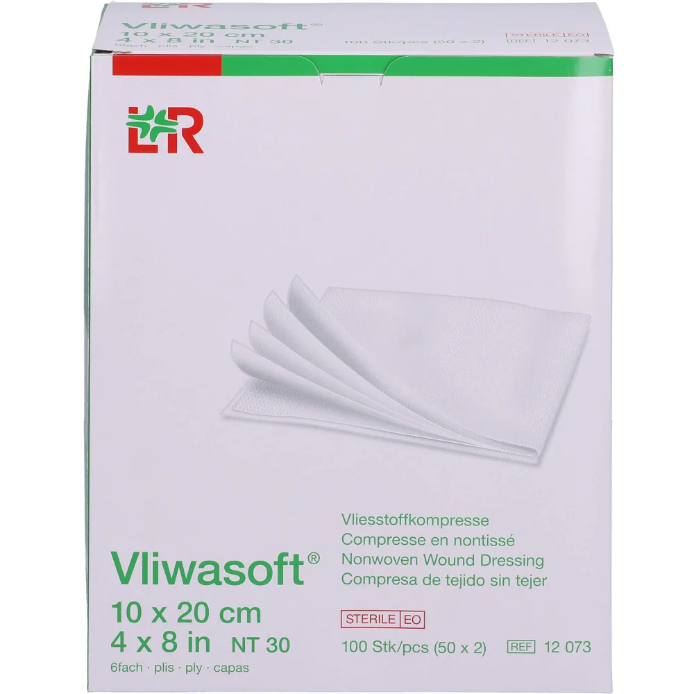 Vliwasoft Vlieskompressen steril 10x20 cm 6l. 100 St