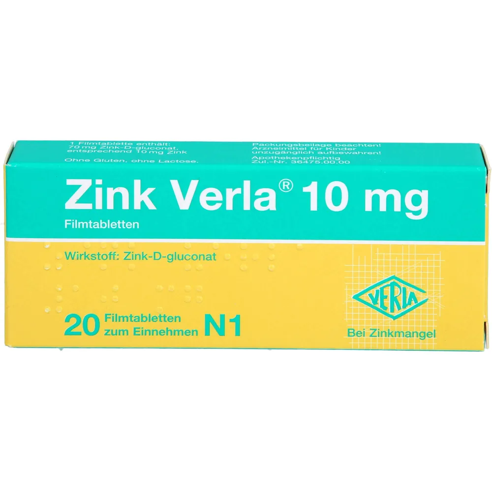 Zink Verla 10 mg Filmtabletten 20 St