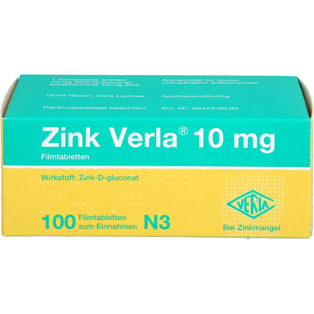 Zink Verla 10 mg Filmtabletten 100 St
