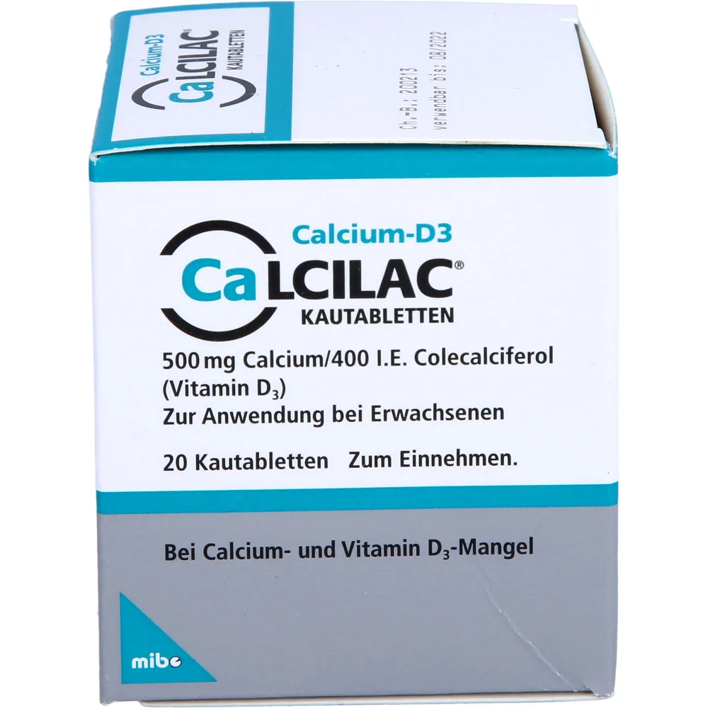 Calcilac Kautabletten 500 mg/400 I.E. 20 St