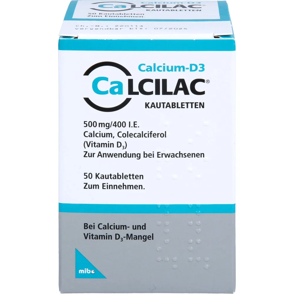 Calcilac Kautabletten 500 mg/400 I.E. 50 St