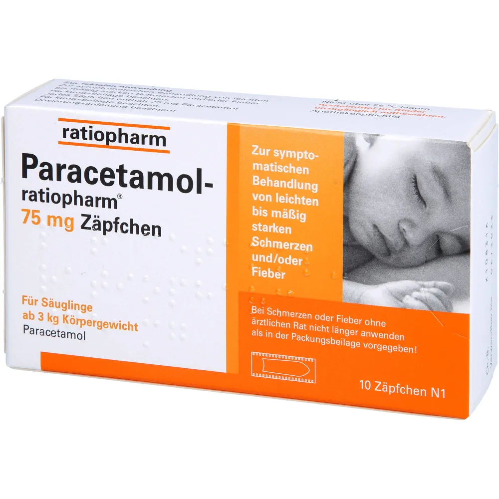 Paracetamol-ratiopharm 75 mg Zäpfchen 10 St