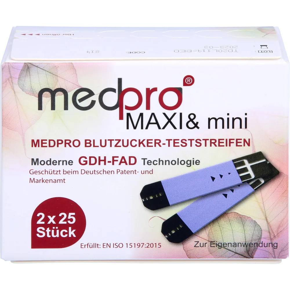 Medpro Maxi & mini Blutzucker-Teststreifen 50 St
