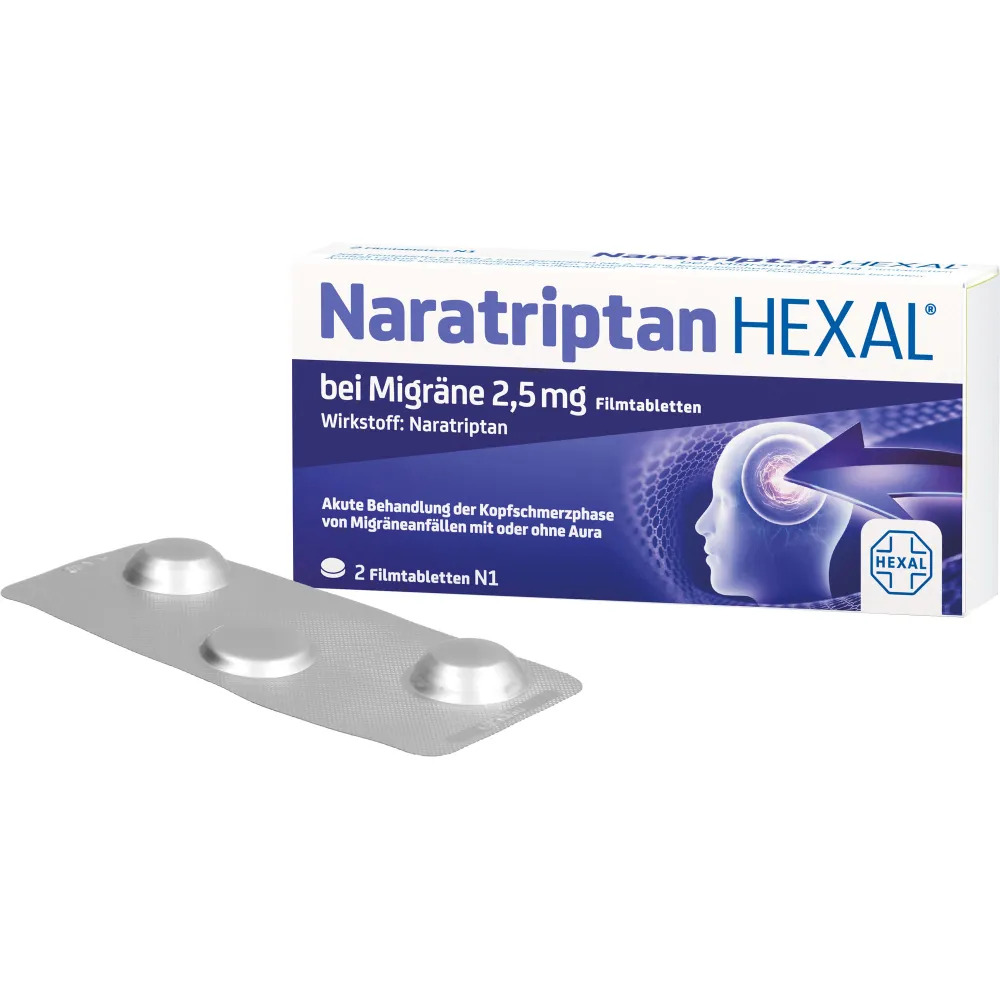 Naratriptan Hexal bei Migräne 2,5 mg Filmtabletten 2 St