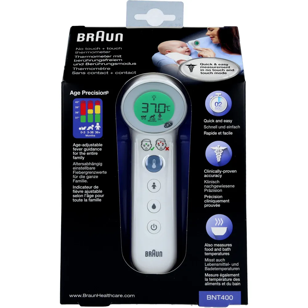 Braun Berührungsfrei+Stirn Thermom.AgePrecis.weiß 1 St