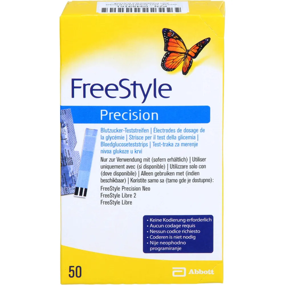 Precision FreeStyle Blutzucker Teststr.o.Codierung 50 St