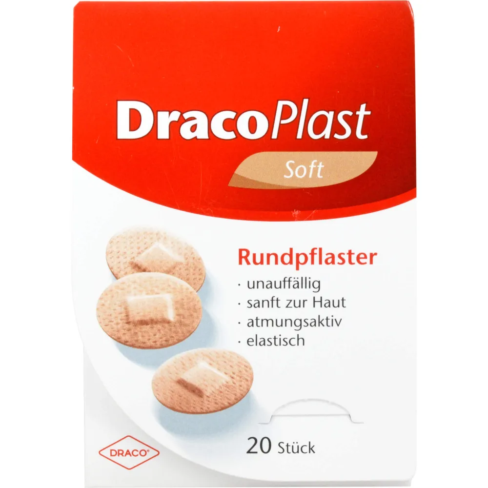 Dracoplast Soft Pflaster 2,2 cm rund hautf. 20 St