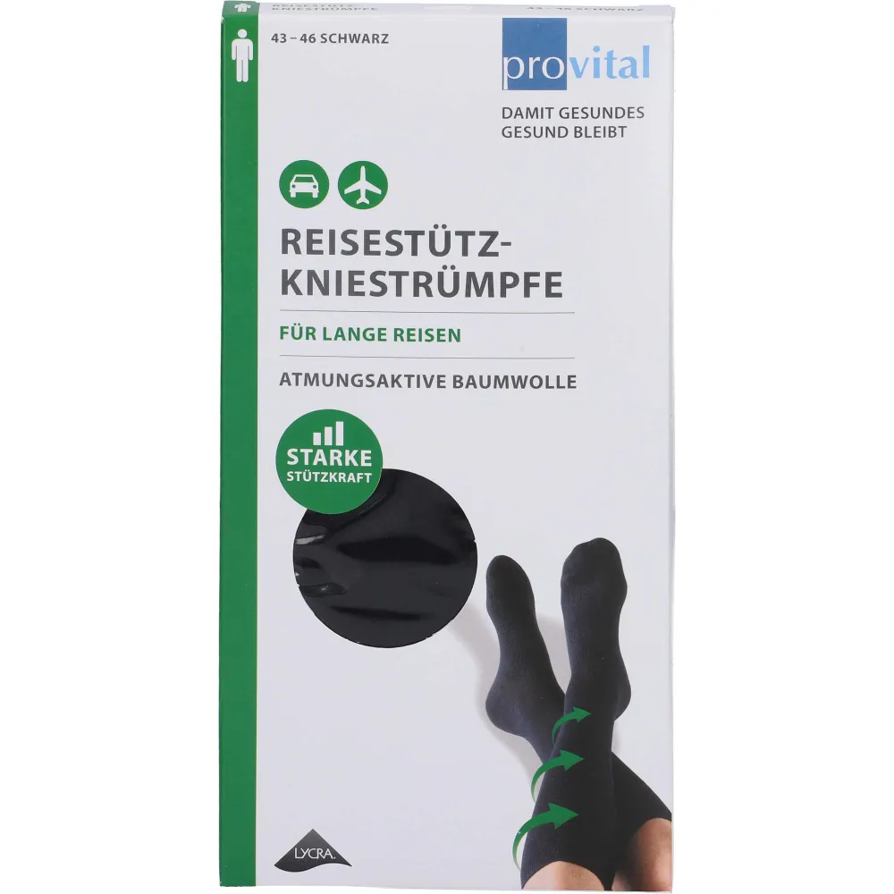 Provital Reisekniestrümpfe Gr.35-38 marine Baumw. 2 St