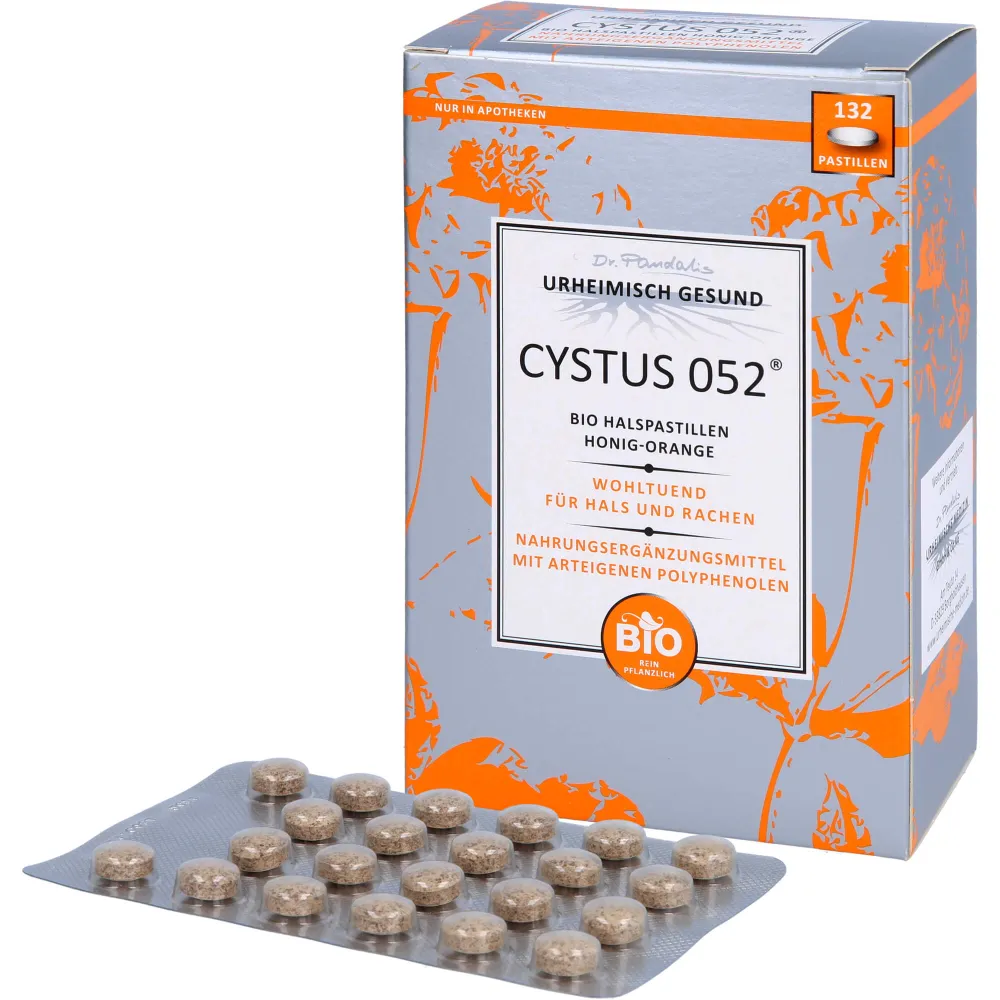 Cystus 052 Bio Halspastillen Honig Orange 132 St