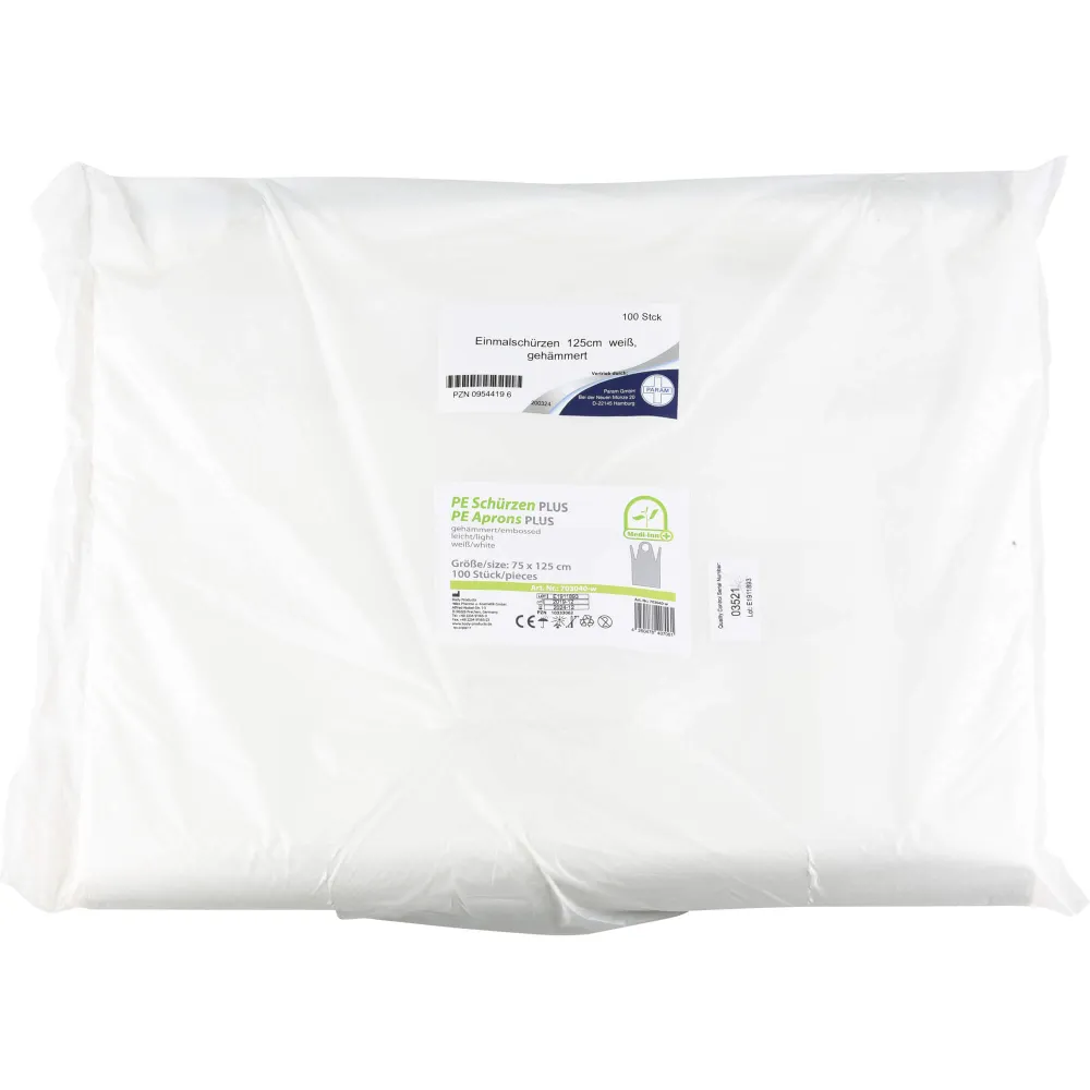 Einmal Schürzen Pe 125 cm weiß 100 St