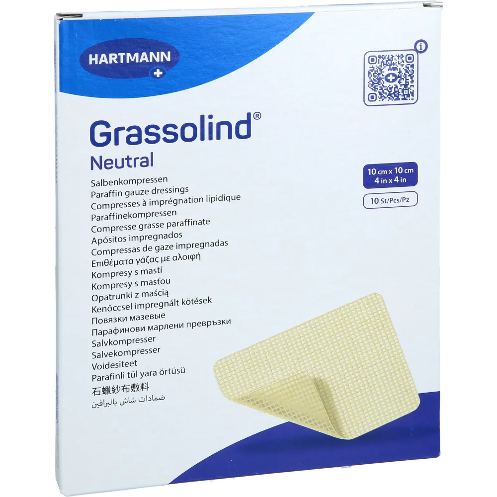 Grassolind Salbenkompressen 10x10 cm steril 10 St