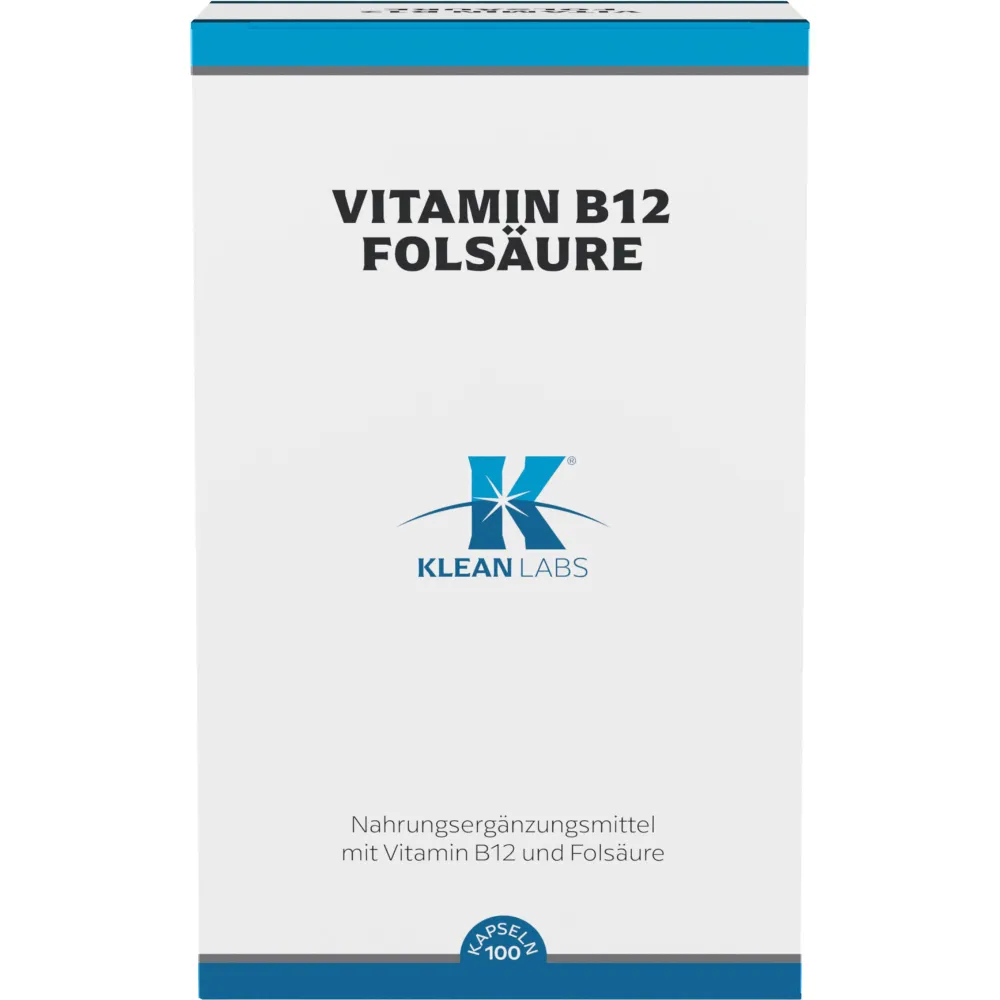 Vitamin B12+Folsäure Klean Labs Kapseln 100 St