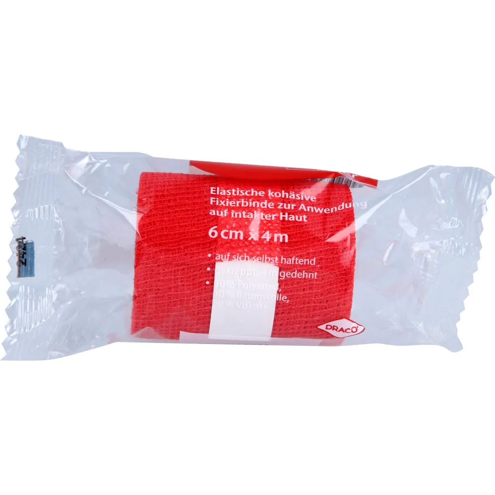 Dracoelfi haft color elast.Fixierb.6 cmx4 m rot 1 St