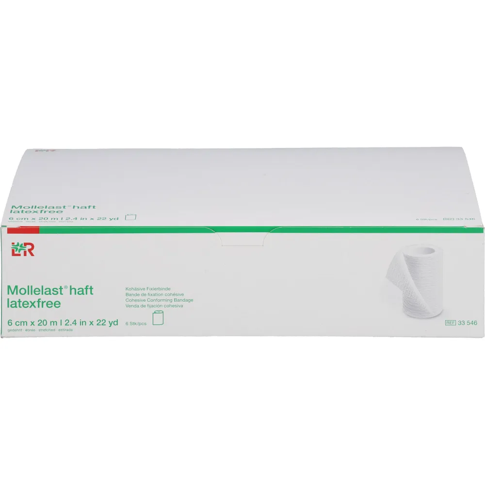 Mollelast haft Binden latexfrei 6 cmx20 m weiß 6 St