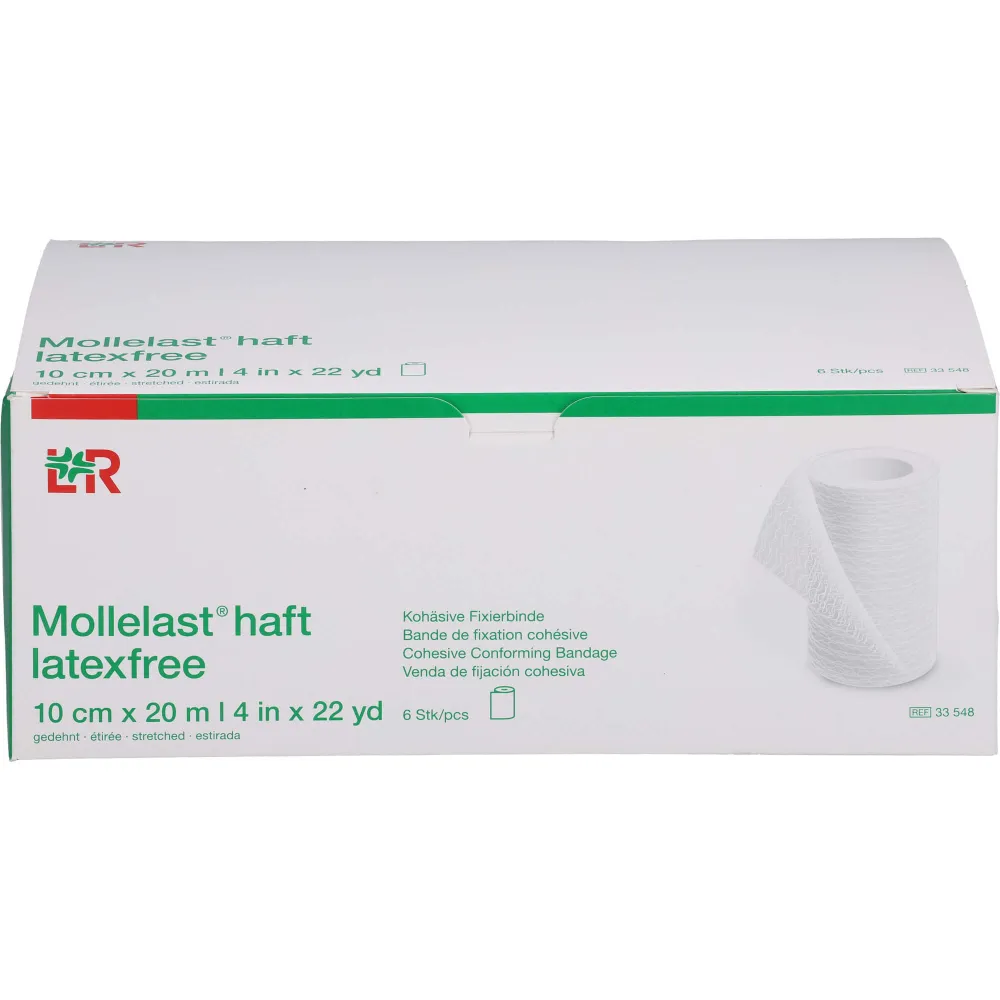 Mollelast haft Binden latexfrei 10 cmx20 m weiß 6 St