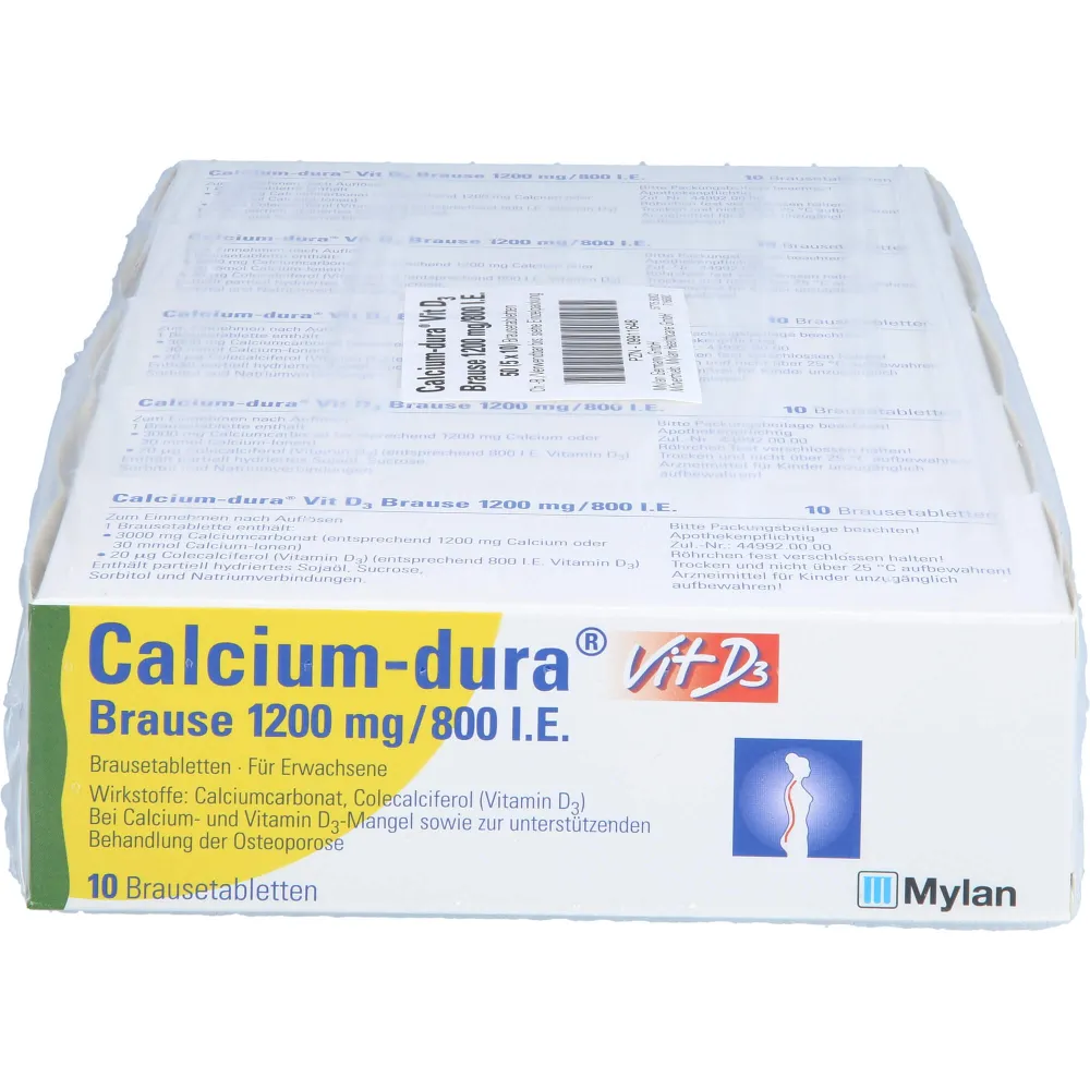 Calcium Dura Vit D3 Brause 1200 mg/800 I.E. 50 St