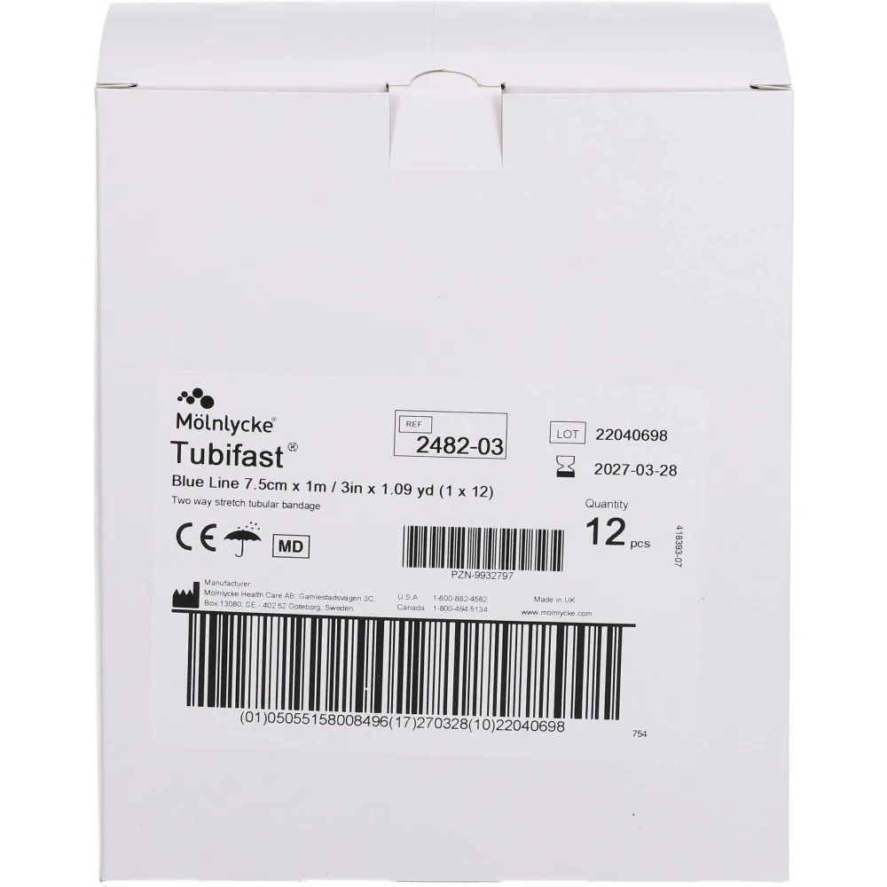 Tubifast 2-Way Stretch 7,5 cmx1 m blau 12 St
