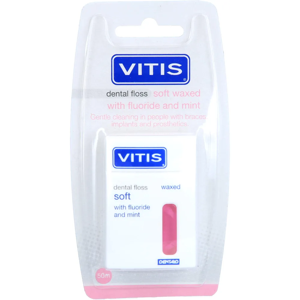 Vitis Zahnfloss gewachst mit Fluorid und Minze 1 St