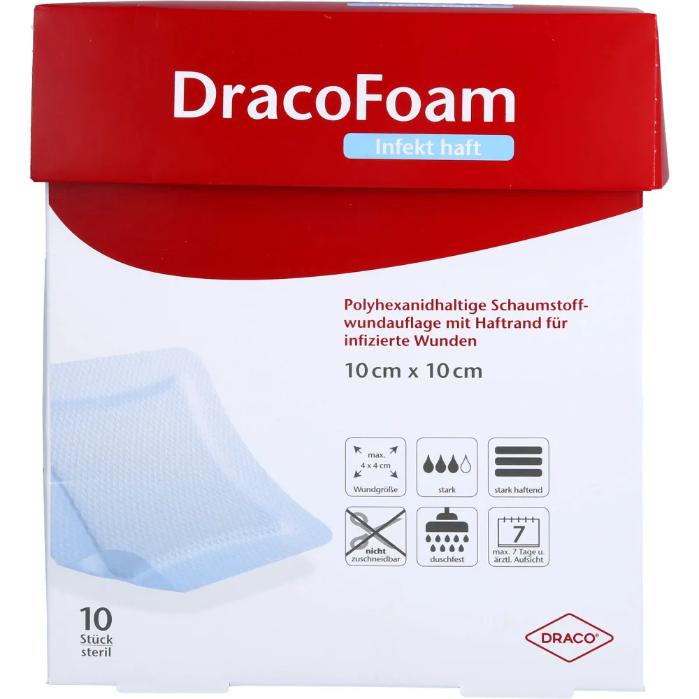 Dracofoam Infekt haft Schaumst.Wundauf.10x10 cm 10 St