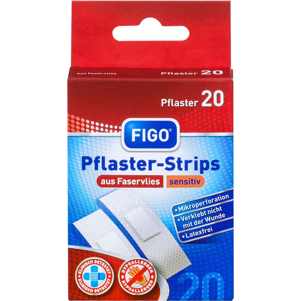 Figo Pflasterstrips sensitiv Faservlies 20 St