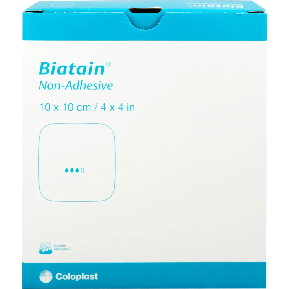 Biatain Schaumverband 10x10 cm nicht haftend 10 St