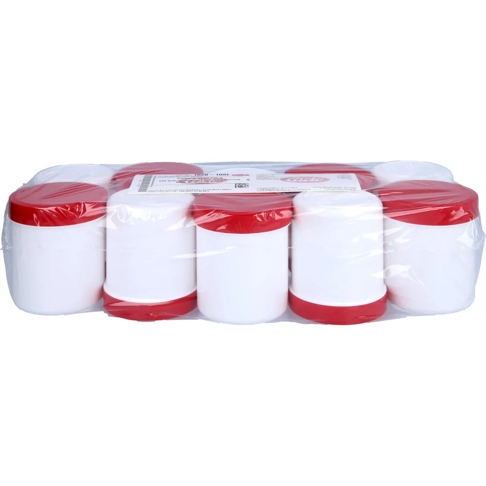 Salbenkruke weiß 100 g m.Schraubdeckel rot 10 St