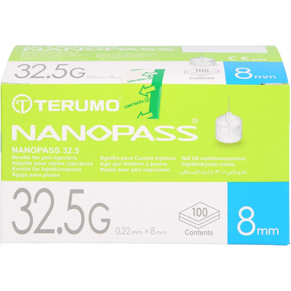 Nanopass 32,5 Pen Kanüle 32,5 G 0,22x8 mm 100 St