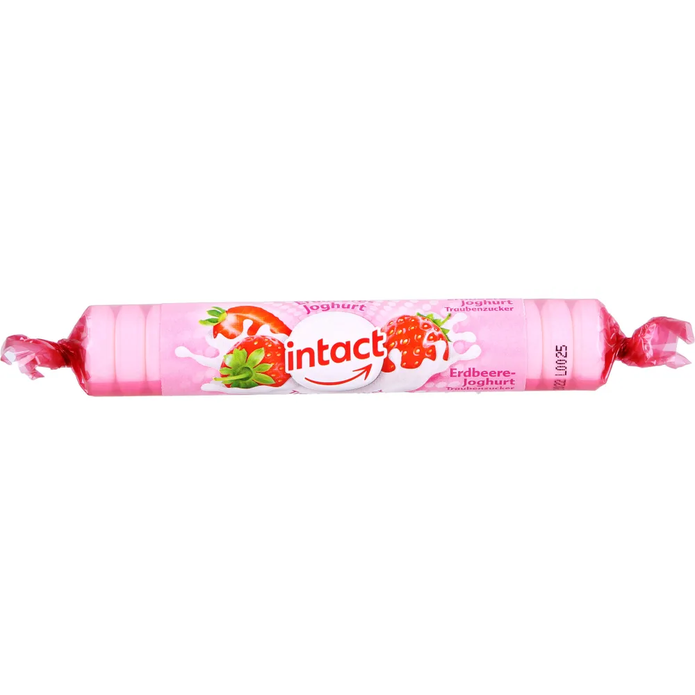Intact Traubenzucker Rolle Erdbeere Joghurt 40 g