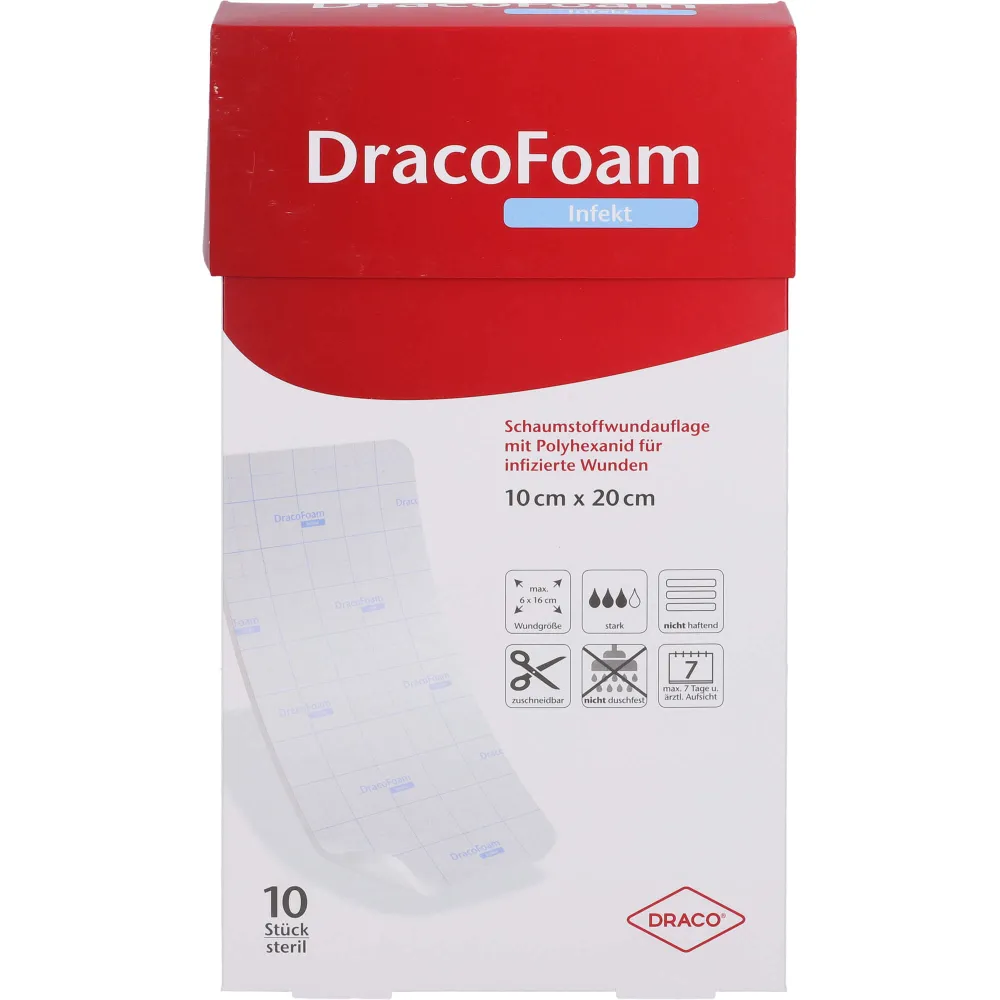 Dracofoam Infekt Schaumst.Wundauf.10x20 cm 10 St