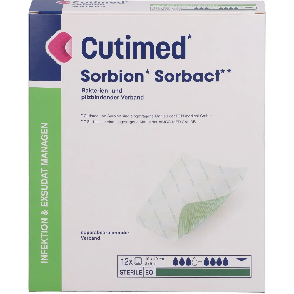 Cutimed Sorbion Sorbact Wundauflage 10x10 cm 12 St