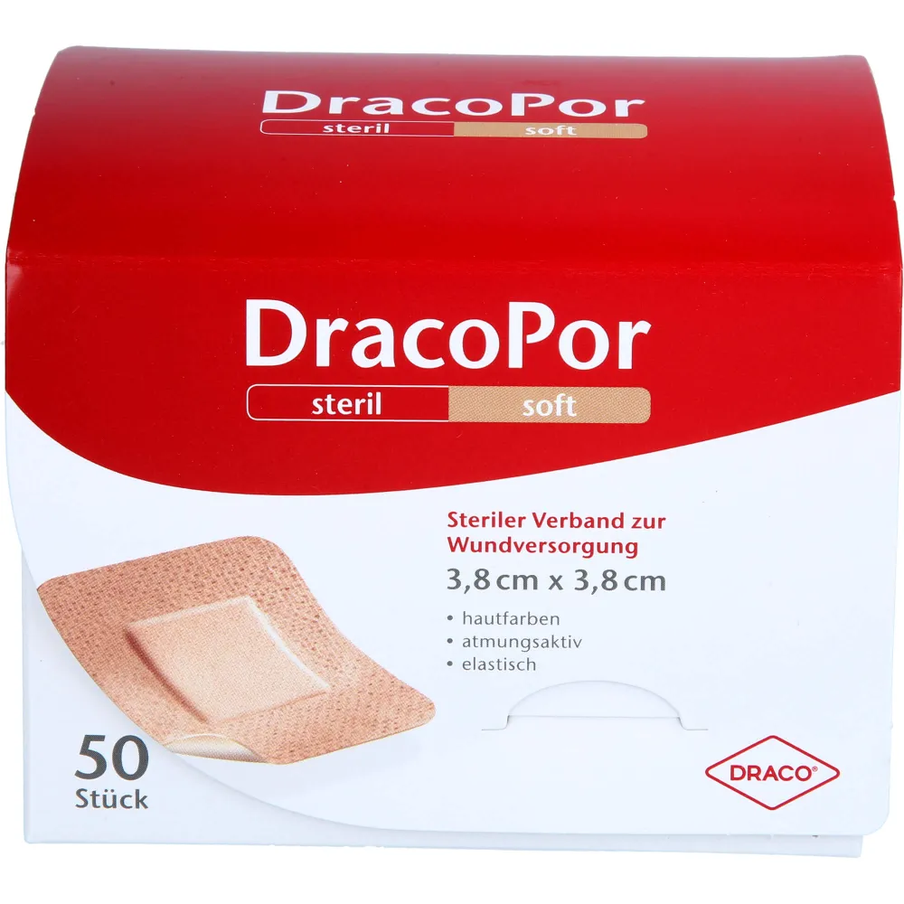 Dracopor Wundverband 3,8x3,8 cm steril hautfarben 50 St