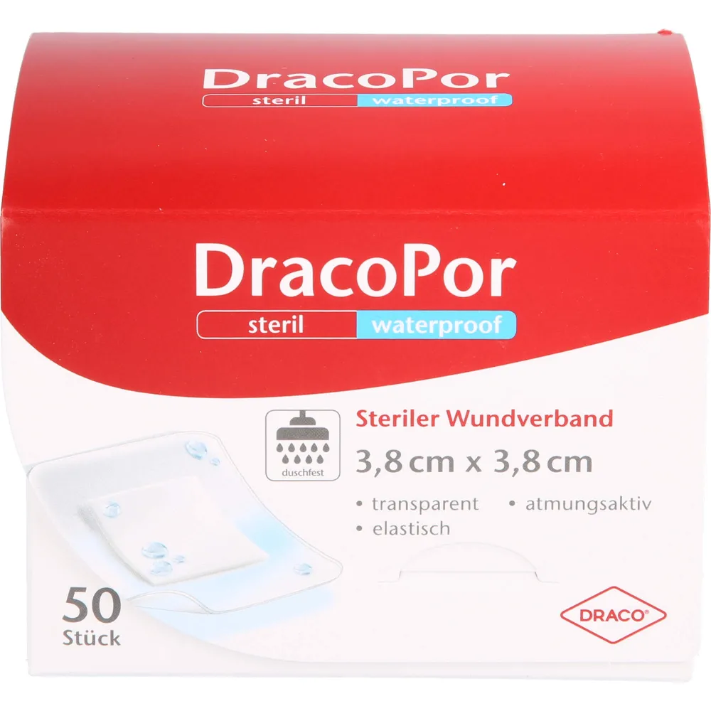 Dracopor waterproof Wundverband 3,8x3,8 cm steril 50 St