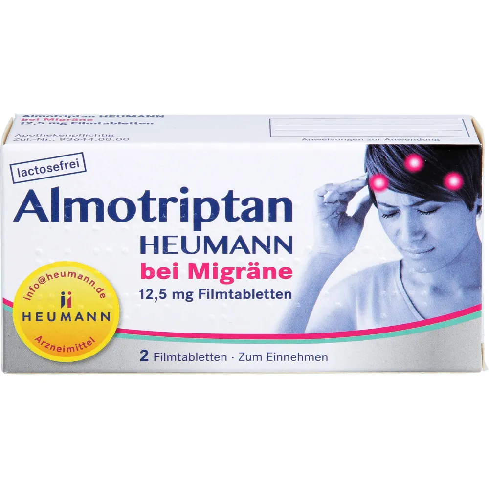 Almotriptan Heumann bei Migräne 12,5 mg Filmtabl. 2 St