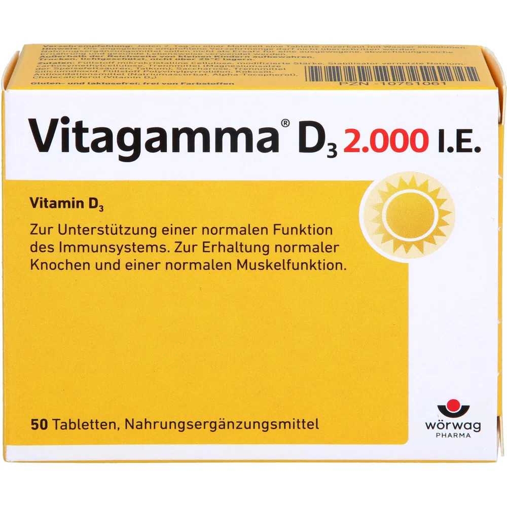 Vitagamma D3 2.000 I.E. Vitamin D3 Nem Tabletten 50 St