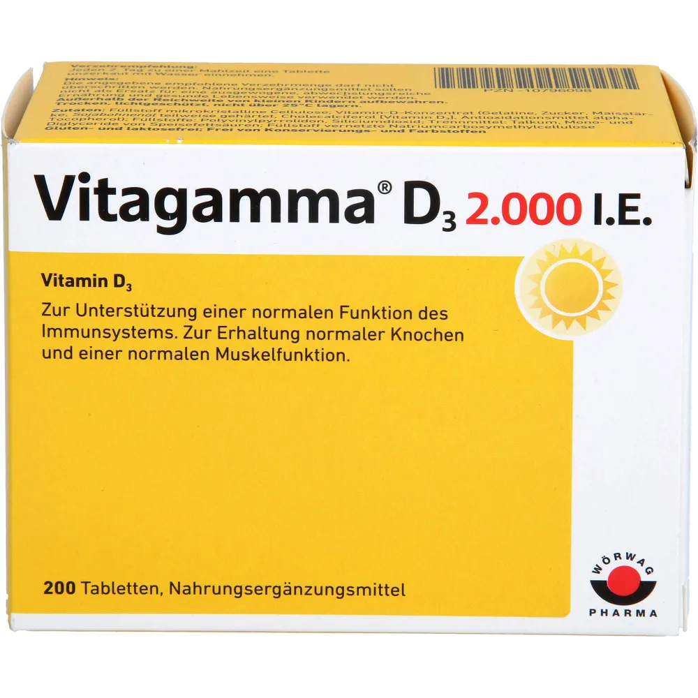 Vitagamma D3 2.000 I.E. Vitamin D3 Nem Tabletten 200 St