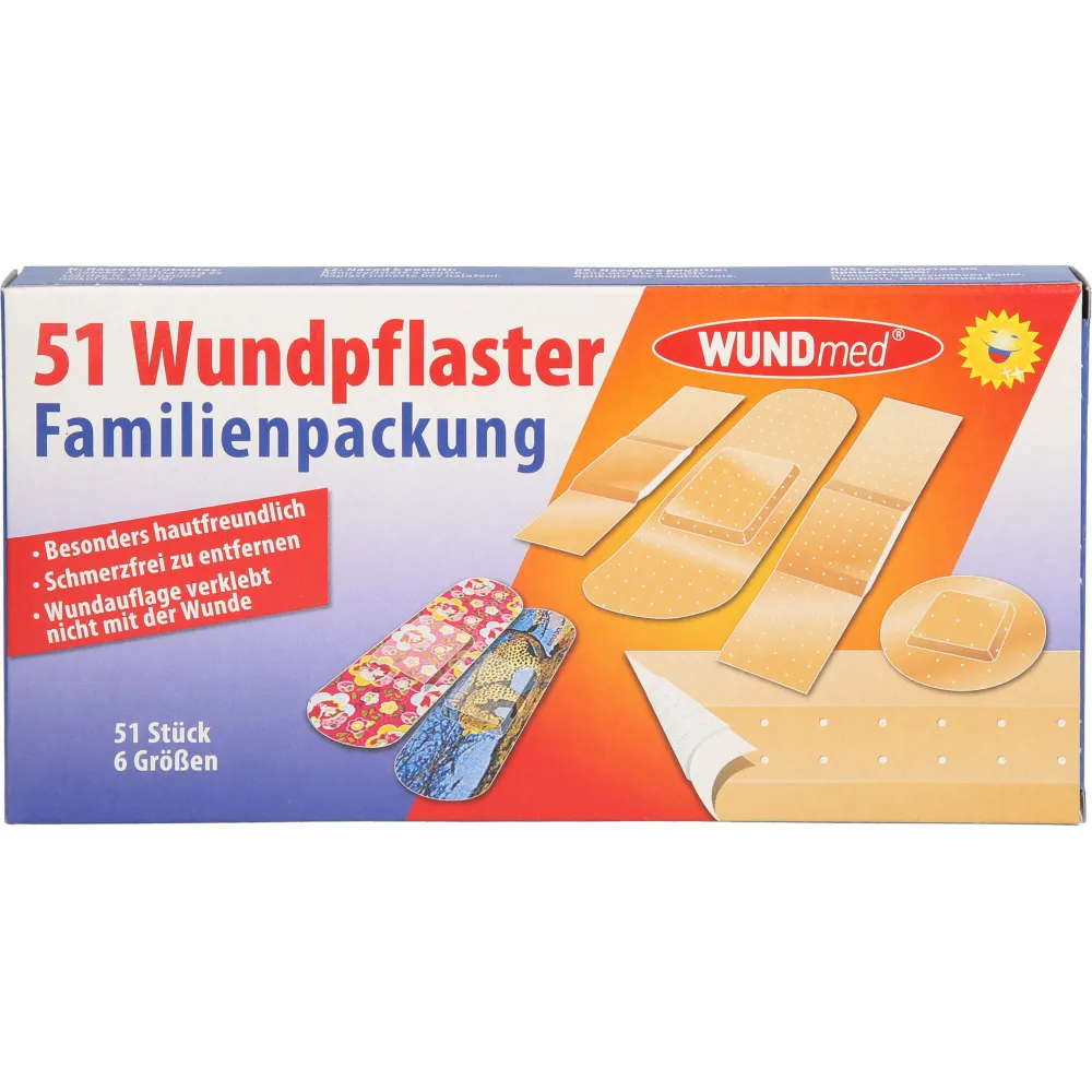 Wundpflaster Familienpackung 6 Größen 51 St