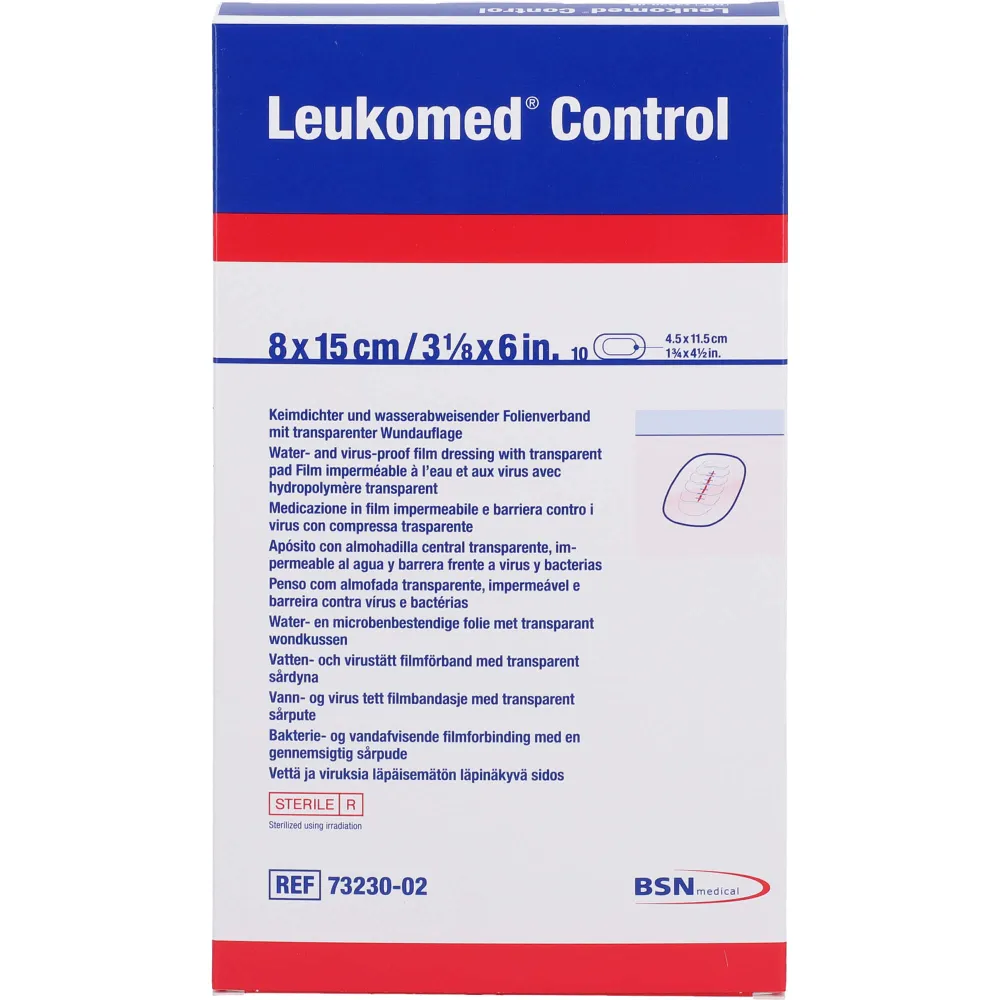 Leukomed Control Folienverband 8x15 cm 10 St