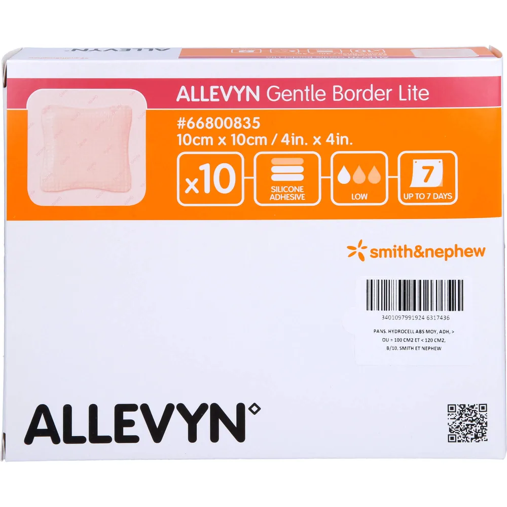 Allevyn Gentle Border Lite 10x10 cm Schaumverb. 10 St