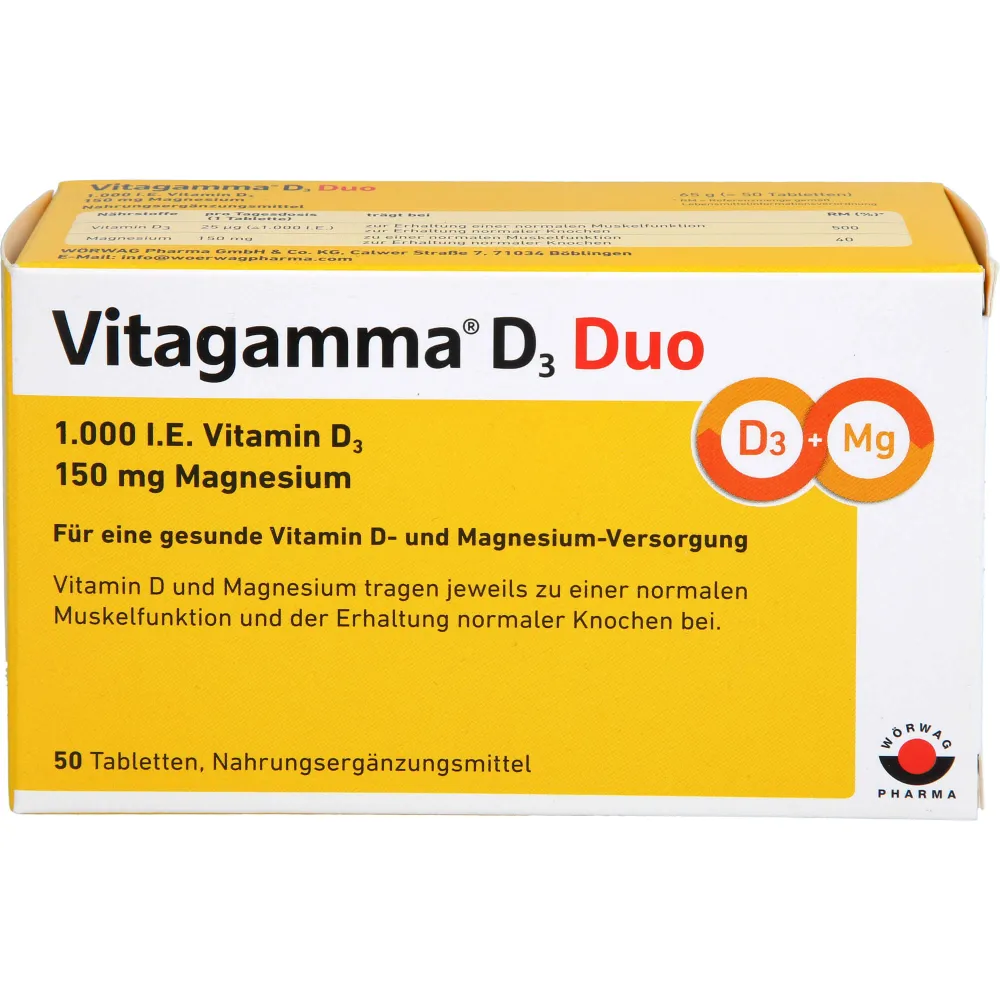 Vitagamma D3 Duo 1.000 I.E Vit.D3 150mg Magnes.Nem 50 St